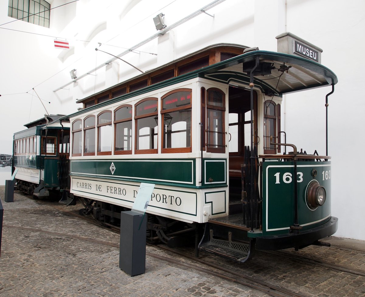 Carro Elétrico No.163 im Trammuseum Porto am 15.05.2018.