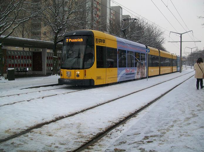 Dresdner Straßenbahn am 04.01.2010
