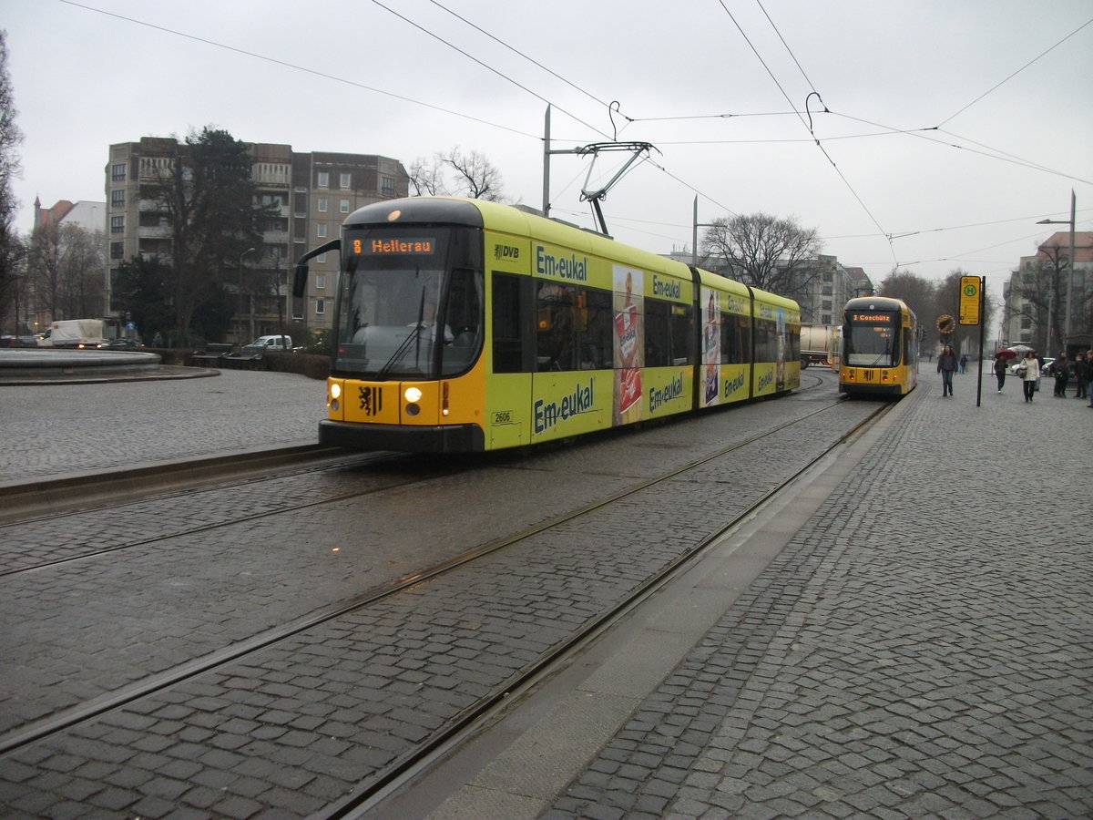 Dresdner Straßenbahn am 17.03.2010