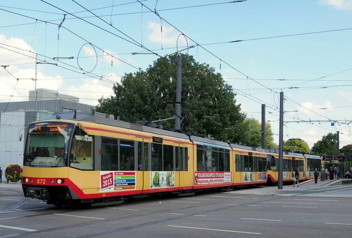 GT 8-100 D / M2S Nr.872 von Düwag,Baujahr 2000, in Heilbronn am 09.09.2015.