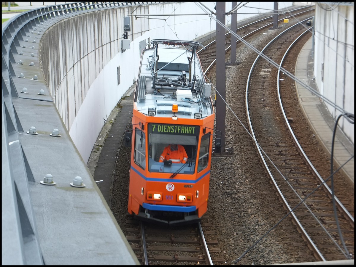 Tatra Straenbahn als  Werkstatt  in Rostock.