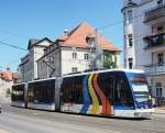 jena-stadtwerke-jena-jenaer-nahverkehr/441232/tramino-s-109-nr701-von-solaris Tramino S 109 Nr.701 von Solaris, Baujahr 2013, in Jena am 01.07.2015.