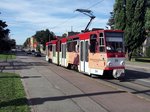 thueringerwaldbahn-und-strassenbahn-gotha-gmbh/514171/kt-4-dc-nr314-von-ckd KT 4 DC Nr.314 von CKD Tatra, Baujahr 1990, in Gotha am 07.08.2016.