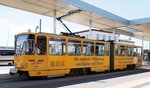 thueringerwaldbahn-und-strassenbahn-gotha-gmbh/515045/kt-4-dc-nr319-von-ckd KT 4 DC Nr.319 von CKD Tatra Baujahr 1990 in Gotha am 07.08.2016.