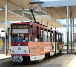 thueringerwaldbahn-und-strassenbahn-gotha-gmbh/518492/kt-4-dc-nr314-von-ckd KT 4 DC Nr.314 von CKD Tatra Baujahr 1990 in Gotha am 07.08.2016.