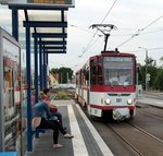 thueringerwaldbahn-und-strassenbahn-gotha-gmbh/519312/kt-4-d-nr307-von-ckd KT 4 D Nr.307 von CKD Tatra Baujahr 1990 in Gotha am 08.08.2016.
