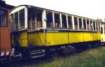 Zahnradbahnwagen Typ B2, Bauart 2xBwZR, Baujahr 1899, Hersteller MF Esslingen, ehemals Zahnradbahn Stuttgart, im Strassenbahnmuseum Sehnde bei Hannover, im Okt.1979.