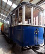 Beiwagen B 2 Nr.757 von Werkspoor, Baujahr 1916, ehemals Amsterdam im Straßenbahnmuseum Sehnde/Wehmingen am 15.06.2014.
