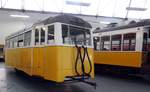 carris-lissabon/557509/atrelado-nr101-von-ccfl-baujahr-1950 Atrelado Nr.101 von CCFL, Baujahr 1950 im Carris Museum Lissabon am 03.04.2017.