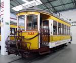 Electrico Nr.535 von Maley & Teutron, Baujahr 1928 im Carris Straßenbahnmuseum in Lissabon am 03.04.2017.