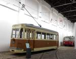 porto-museu-do-carro-elctrico/612630/carris-el233trico-no500-von-stcp-baujahr Carris Elétrico No.500 von STCP Baujahr 1951 im Trammuseum Porto am 15.05.2018. Ds Fahrzeug No.500 ist die letzte gebaute Tram für Porto. 