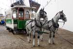 porto-museu-do-carro-elctrico/613233/pferde-tramwagen-no8-o-amerikano-von-starbuck Pferde-Tramwagen No.8 O Amerikano von Starbuck Car & Wagon Comp. Ldt. Baujahr ca. 1870 im Trammuseum in Porto am 15.05.2018.