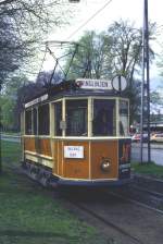 Historische Tram in Norrkping, im Oktober 1986.