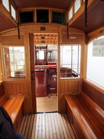 Triebwagen T 2 Nr.309,ein Eigenbau von 1902,im Straßenbahnmuseum Dresden am 09.04.2016.