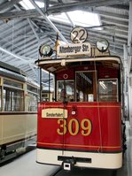 alle/494375/triebwagen-t-2-nr309ein-eigenbau-von Triebwagen T 2 Nr.309,ein Eigenbau von 1902,im Straßenbahnmuseum Dresden am 09.04.2016.