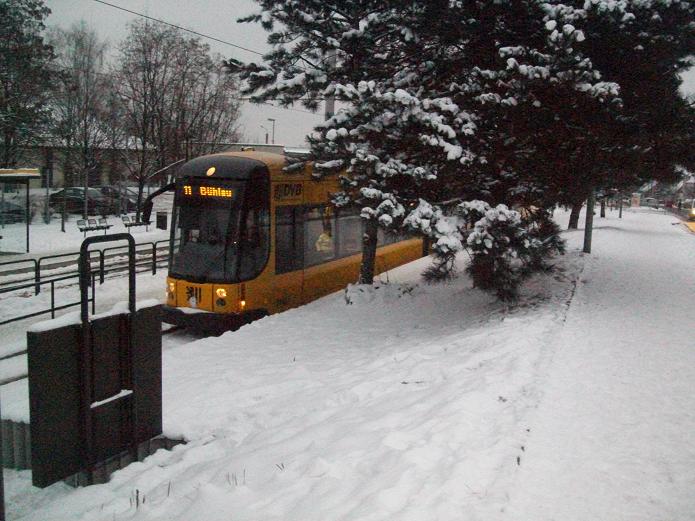 Dresdner Straßenbahn am 07.01.2010