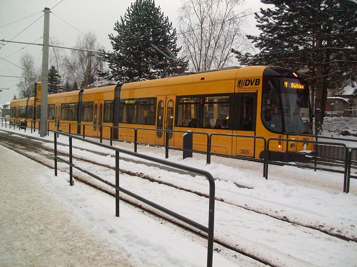 Dresdner Straßenbahn am 07.01.2010