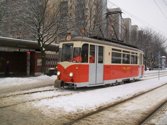 Dresdner Straßenbahn am 11.01.2010