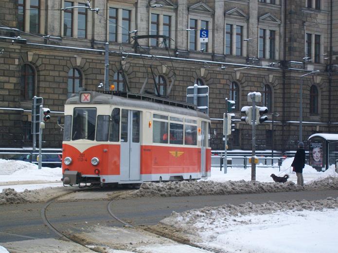 Dresdner Straßenbahn am 11.01.2010