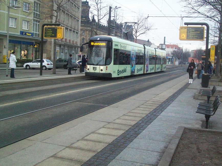 Dresdner Straßenbahn am 25.02.2010