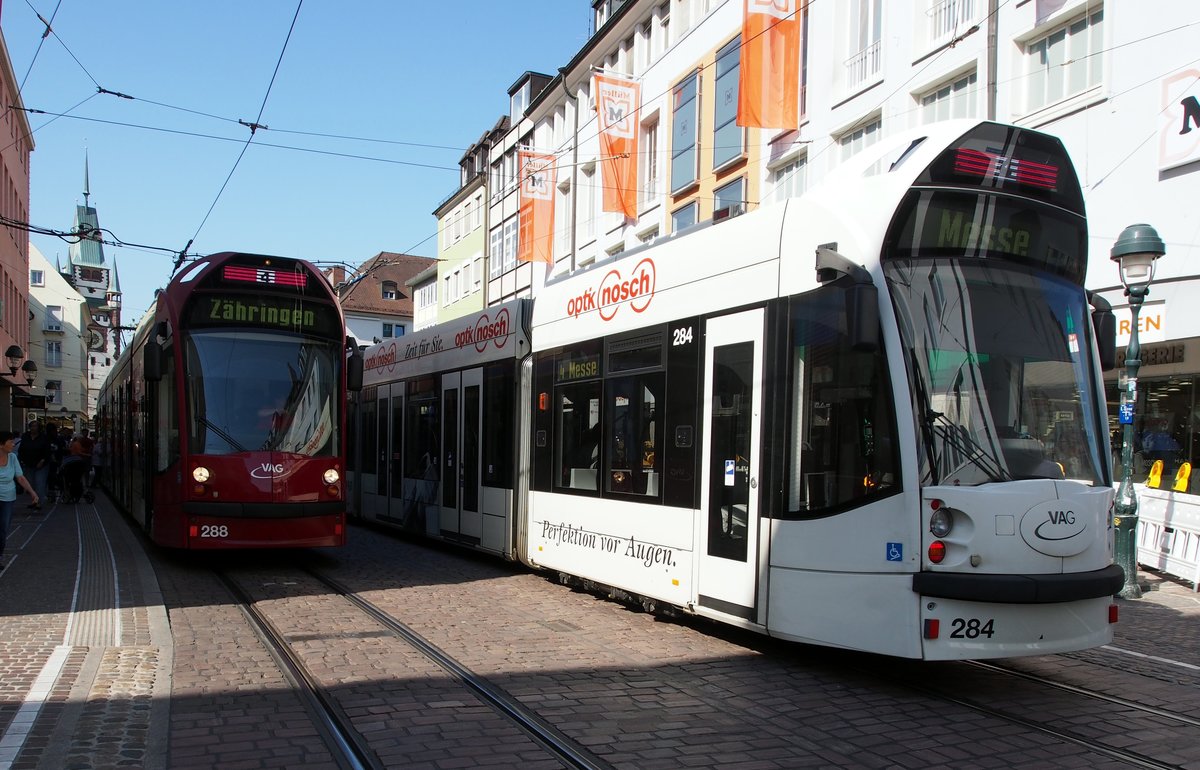 GT 8 C Nr.284 und 288 von Siemens in Freiburg am 04.07.2019.
