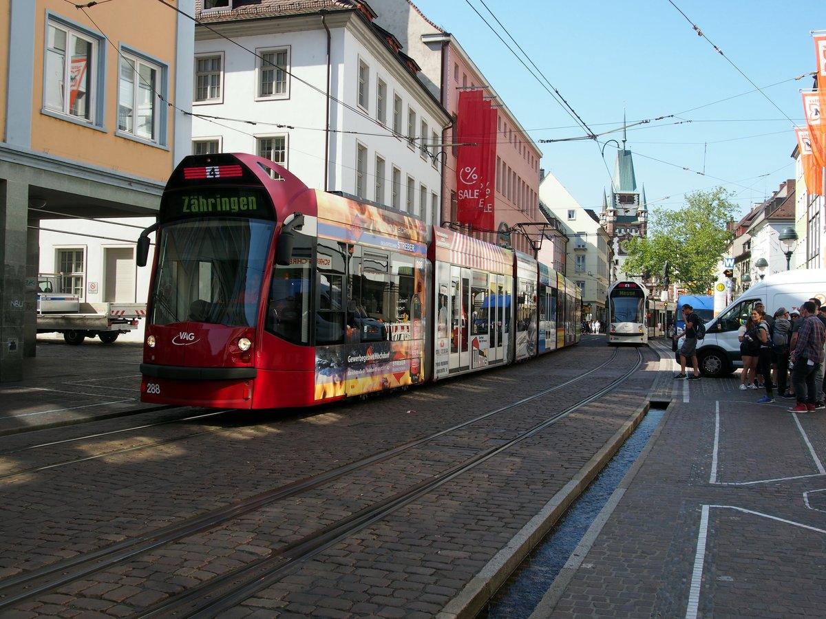 GT 8 C Nr.288 von Siemens Baujahr 2006 in Freiburg am 04.07.2019.