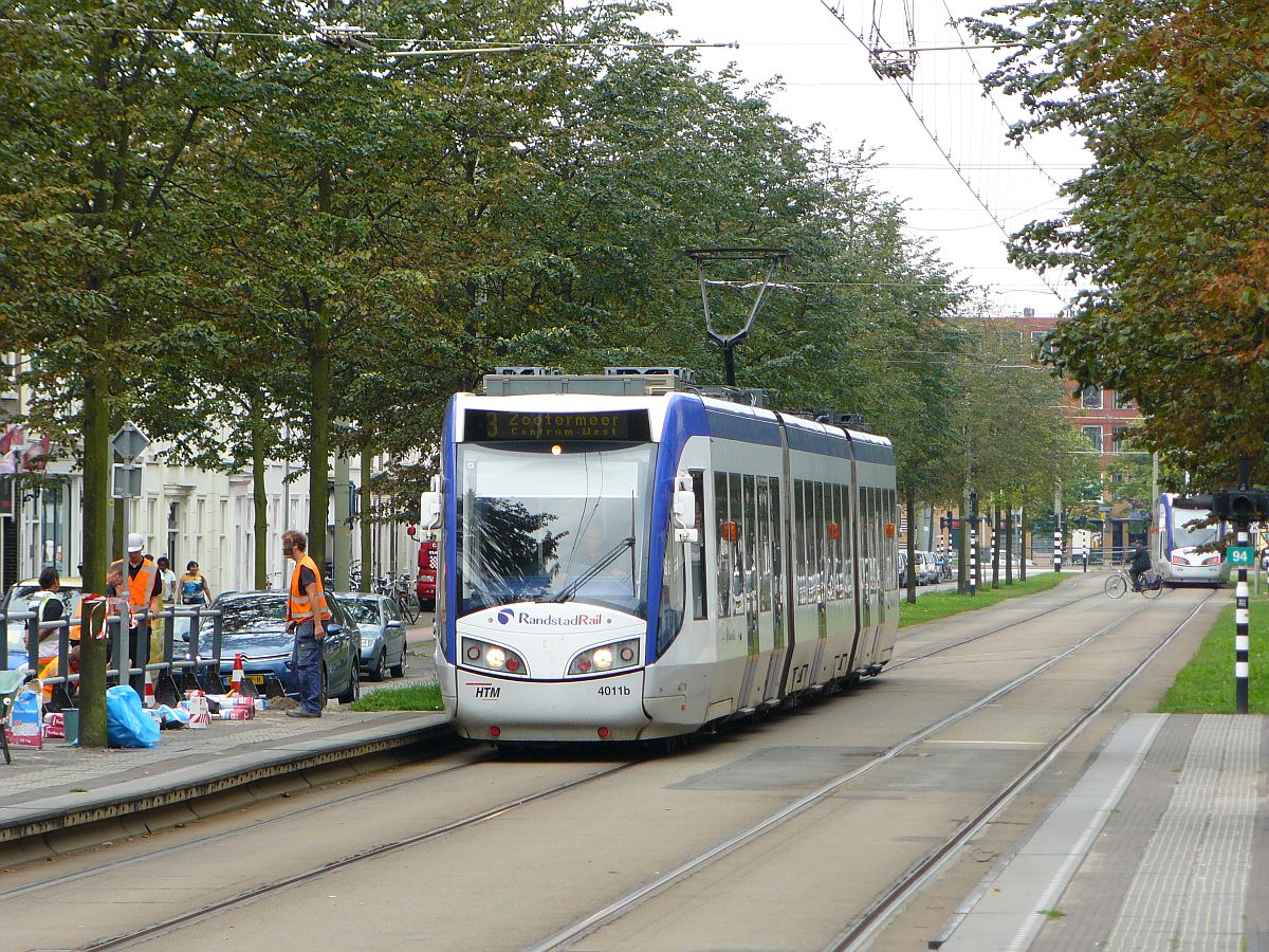 HTM Randstadrail TW 4011 Prinsegracht, Den Haag 21-08-2015.