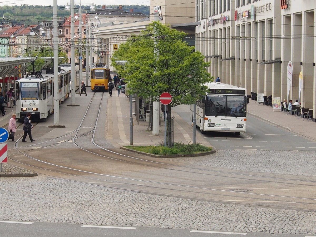 Knotenpunkt Heinrichstraße in Gera am 30.04.2015.