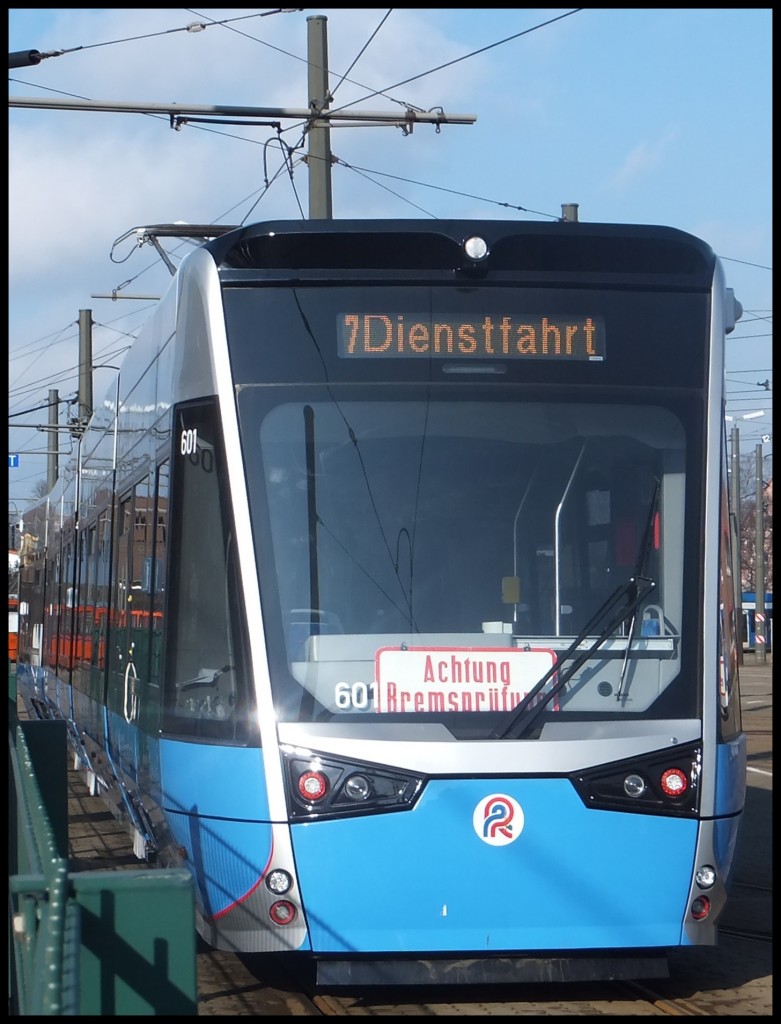 NEUE Vossloh 6N2 der Rostocker Straenbahn AG in Rostock.