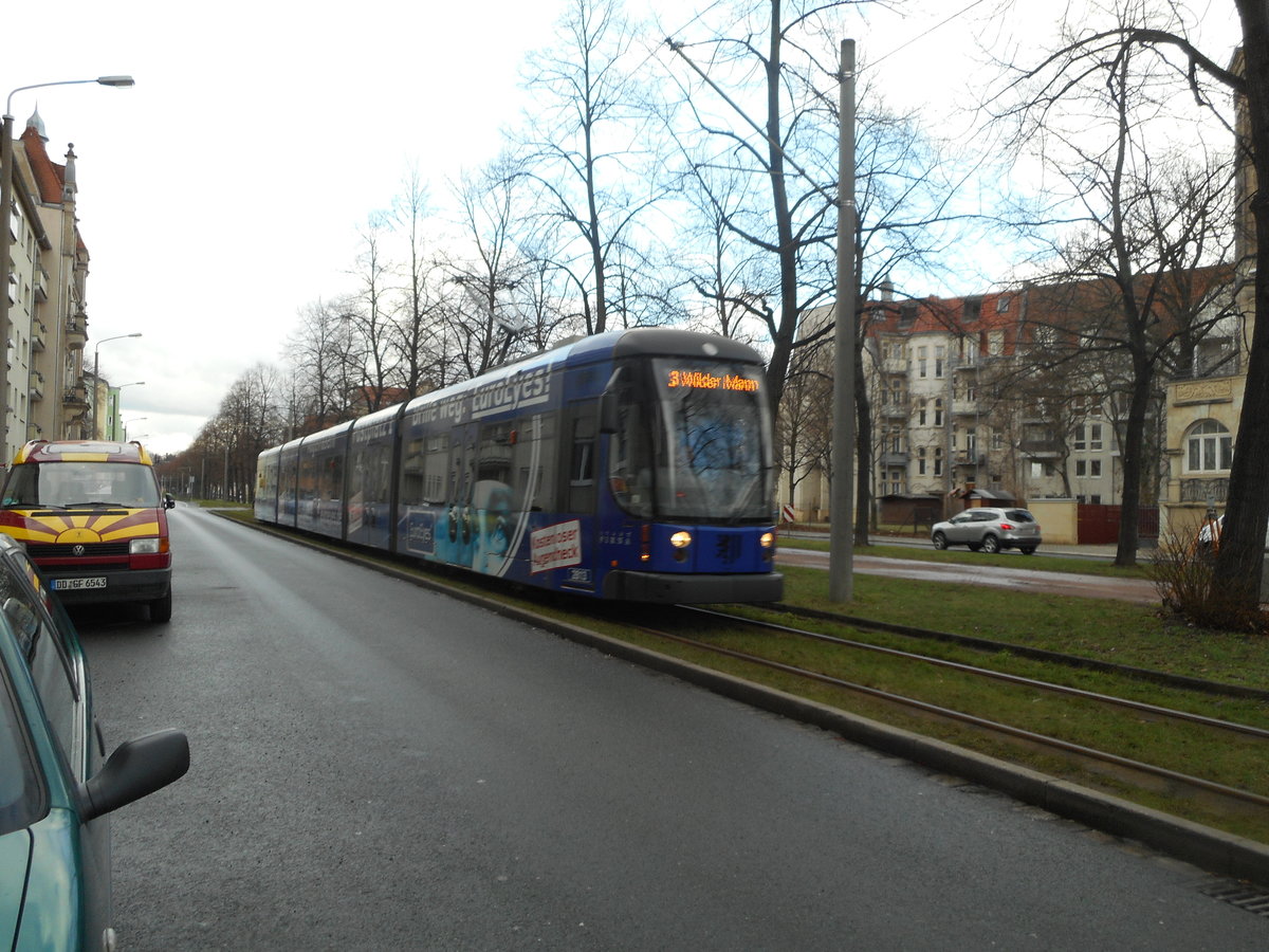 Straßenbahn in Dresden am 28.01.2016