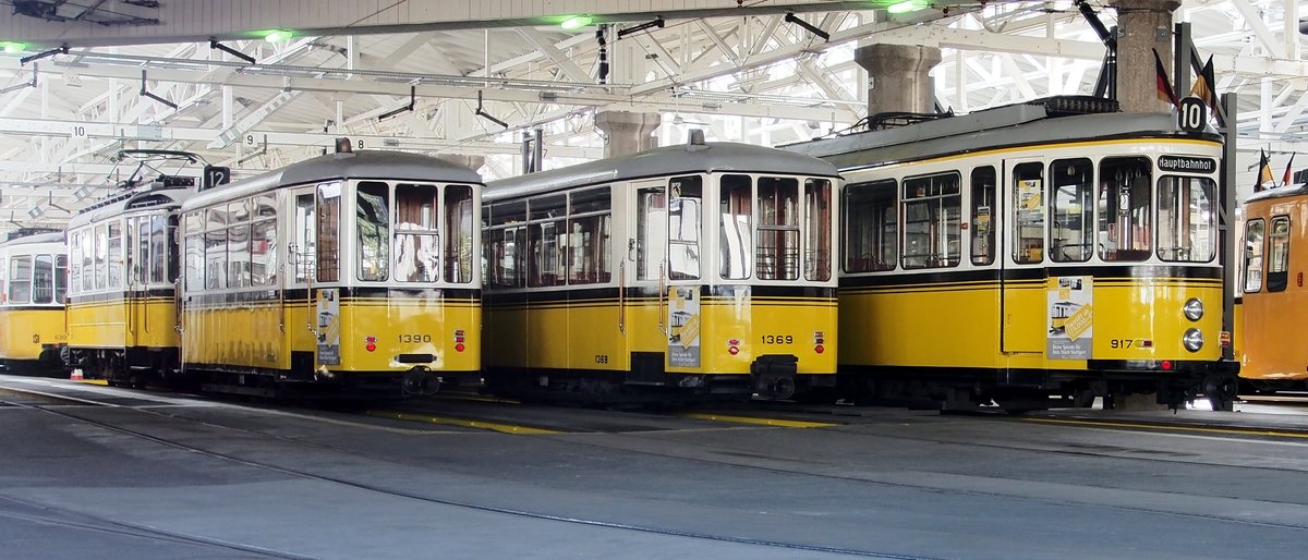 Typ 1300 Nr.1369 und 1390 von Fuchs Baujahr 1950 und DoT4 Nr.917 von der Maschinenfabrik Esslingen in Stuttgart am 28.08.2016.