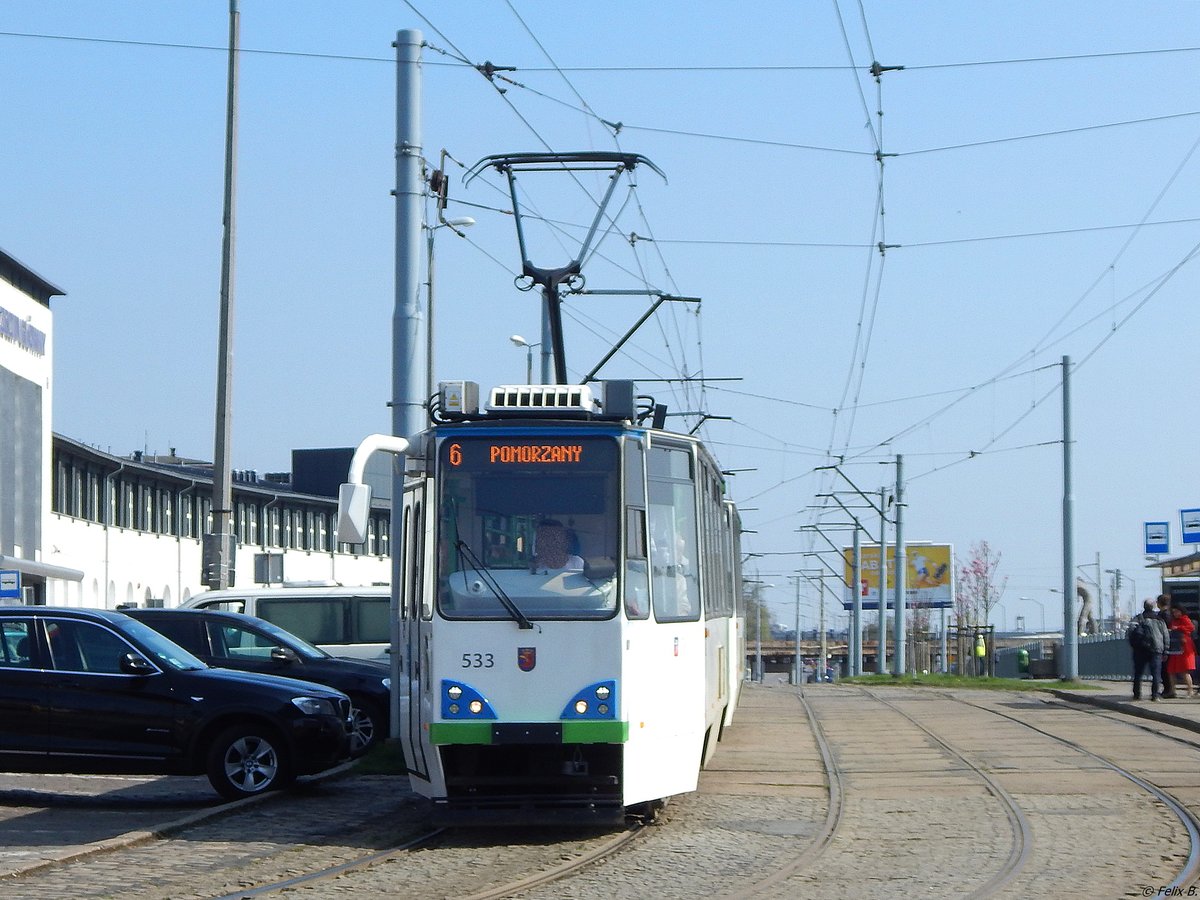 Unbekannter Straenbahntyp Nr.533 in Stettin.