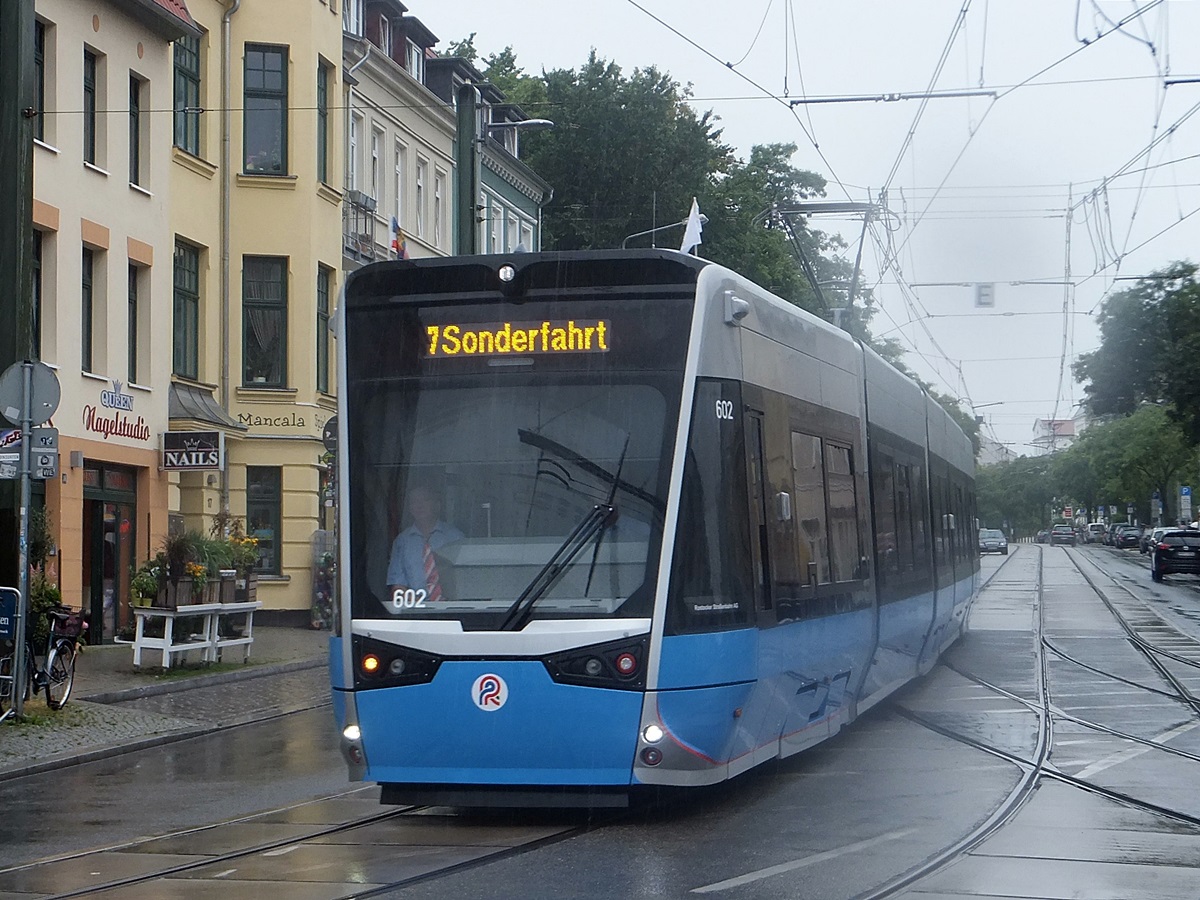 Vossloh 6N2 Nr. 602 der Rostocker Straßenbahn AG in Rostock.