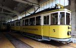 Historischer Triebwagen T 2 Nr.5 von MAN, Baujahr 1928, in Bad Schandau am 11.04.2016.