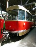 B 4 D Nr.101 von CKD Tatra Baujahr 1967 im Straßenbahnmuseum Halle am 20.07.2019.
