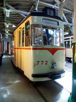 T 2 D Nr.772 von CKD Tatra Baujahr 1967 im Tram-Museum in Halle am 20.07.2019.