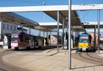 thueringerwaldbahn-und-strassenbahn-gotha-gmbh/516819/kt-4-dm-nr303-und-kt KT 4 DM Nr.303 und KT 4 DC Nr.314 von CKD Tatra in Gotha am 08.06.2016.