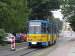 Wagen 316 der TSWB, ein Zweirichtungs-Kt4D (ex EVAG Erfurt), ist am 12.07.17 auf dem Pendelverkehr der Linie 2 zwischen Huttenstraße und Hauptbahnhof unterwegs.