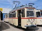 rostock-rostocker-strasenbahn-ag-rsag/857759/lowa-triebwagen-46-der-rostocker-strassenbahn Lowa Triebwagen 46 der Rostocker Straßenbahn AG im Depot12 am Tag der offenen Tür.
