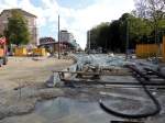 Baustelle Knigsplatz in Augsburg - der Platz ist ein zentraler Knotenpunkt. Zustand am 15.06.2013.