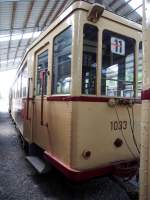 Beiwagen B2 Nr.1033 von Hawa, Baujahr 1929, ehemals Hannover im Straßenbahnmuseum Sehnde/Wehmingen am 15.06.2014.