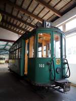 T2 Nr.160 von Schlieren, Baujahr 1920, war in Basel eingesetzt und befindet sich im Straßenbahnmuseum Sehnde/Wehmingen, am 15.06.2014.