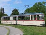 Gelenktriebwagen 1 der Rostocker Straßenbahn AG am Depot12 am Tag der offenen Tür.