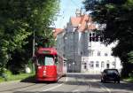 GT 8 Nr 807 Party-Strassenbahn ist fr das Jubilum 75 Jahre Stadtwerke Augsburg unterwegs am 15.06.2013.
