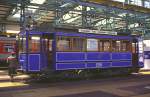 Mnchner Strassenbahn Typ A, Nr. 256, Baujahr 1902 steht in der Ausstellung 100 jahre elektrische Lokomotiven in Mnchen Freimann, Ausbesserungserk, am 25.05.1979. Das Fahrzeug wird in Mnchen betriebsbereit erhalten.
