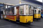Ulm/621966/beiwagen-t-2-nr65-von-fuchs Beiwagen T 2 Nr.65 von Fuchs Baujahr 1950 und Lindner Baujahr 1910 bei der SWU in Ulm am Tag der offenen Tür am 21.04.2018.