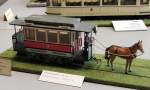 Pferdestraenbahn Nr. 19 in Augsburg von 1881, Modell 1:25 Modellbau Eder, ausgestellt beim Jubilum 75 Jahre Stadtwerke Augsburg, am 15.06.2013.