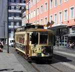 porto-sociedade-de-transportes-colectivos-do-porto-stcp/615321/tram-nr131-am-praca-da-batalha Tram Nr.131 am Praca da Batalha in Porto m 16.05.2018.