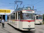 Gelenktriebwagen 1 der Rostocker Straßenbahn AG im Depot12 am Tag der offenen Tür.