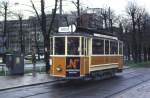 Historische Tram in Norrköping, im Oktober 1986.
